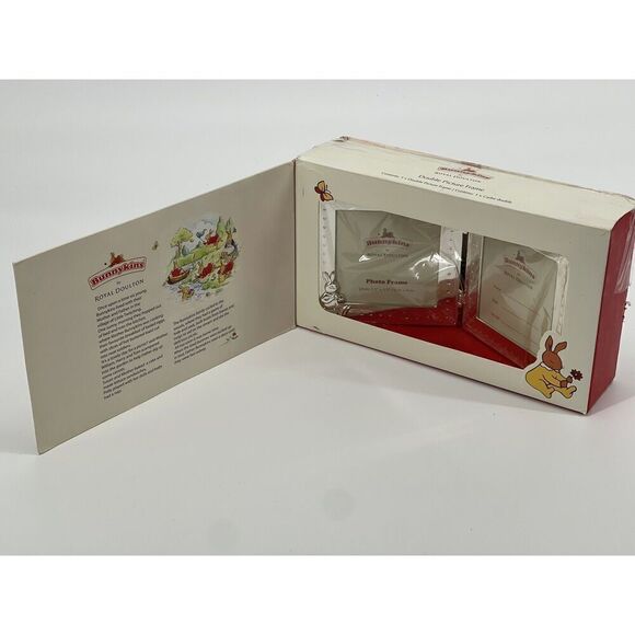 NiB Bunnykins Silver Double Frame by Royal Doulton New In Damaged Box 3.5”x3.5” - Picture 3 of 12